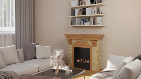 Биокамин в портале Firezo Dublin Дуб, Сланец